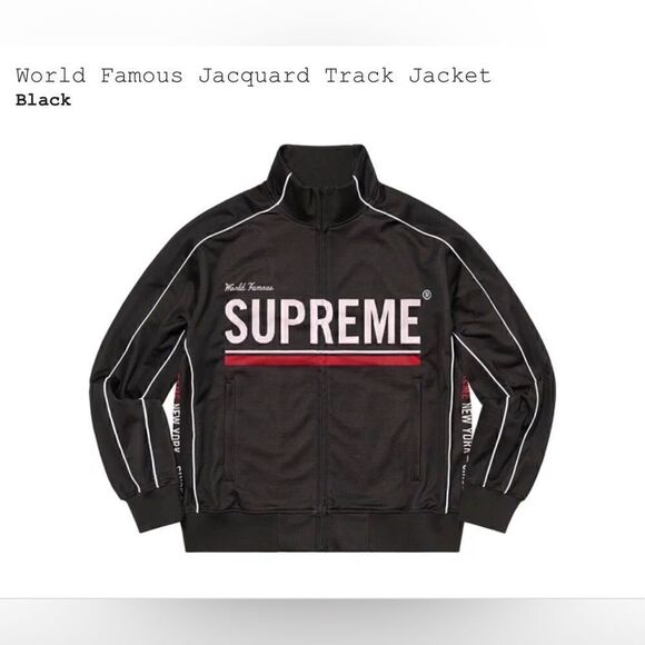 World Famous Jacquard Track Jacket “black” - Picture 3 of 5